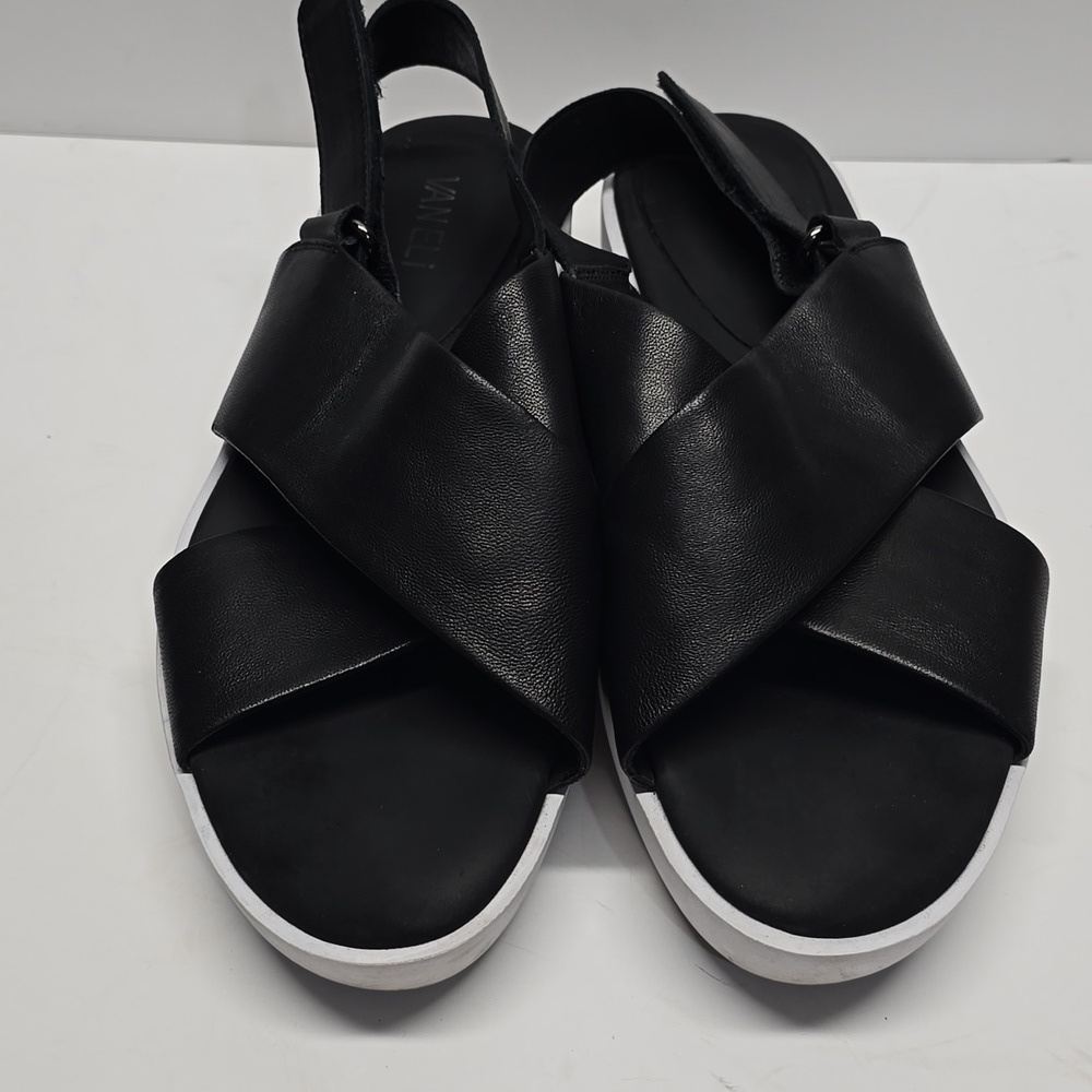 {Vaneli} Clead Strap Slingback Sandal Flatform Platform Open Toe Black - Picture 4 of 16